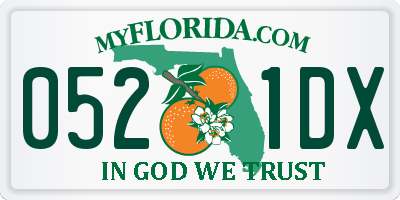 FL license plate 0521DX
