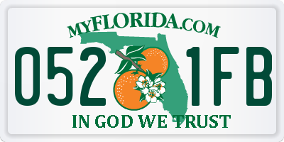 FL license plate 0521FB