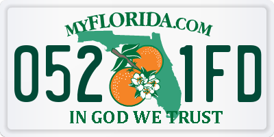 FL license plate 0521FD