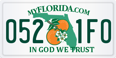 FL license plate 0521FO