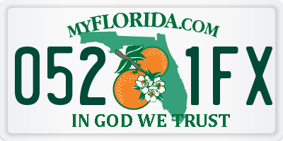 FL license plate 0521FX