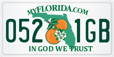 FL license plate 0521GB