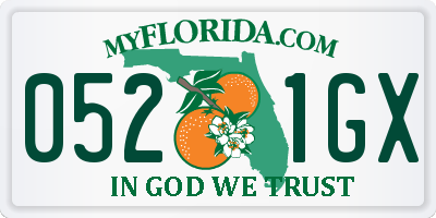 FL license plate 0521GX