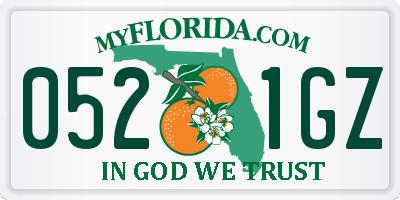 FL license plate 0521GZ