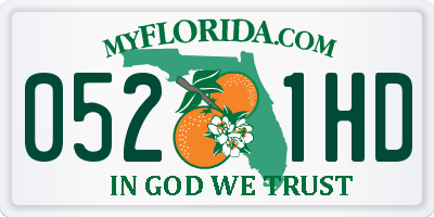 FL license plate 0521HD