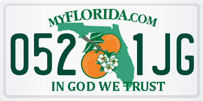 FL license plate 0521JG