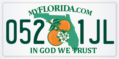 FL license plate 0521JL