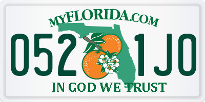 FL license plate 0521JO