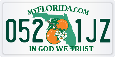 FL license plate 0521JZ