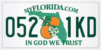 FL license plate 0521KD