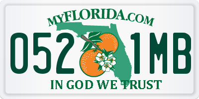 FL license plate 0521MB