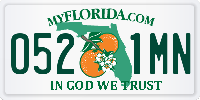FL license plate 0521MN
