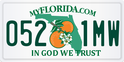FL license plate 0521MW