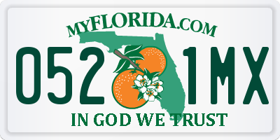 FL license plate 0521MX