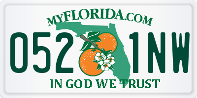 FL license plate 0521NW