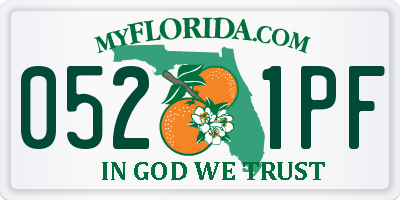 FL license plate 0521PF