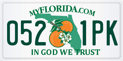 FL license plate 0521PK