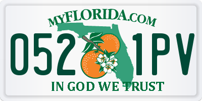 FL license plate 0521PV