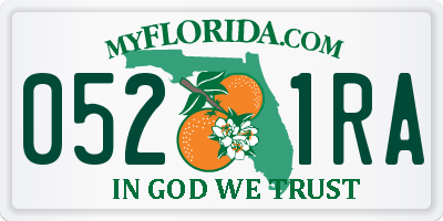 FL license plate 0521RA