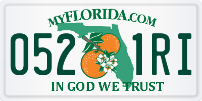 FL license plate 0521RI