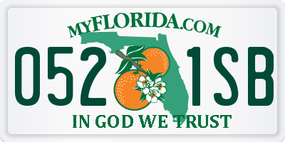 FL license plate 0521SB