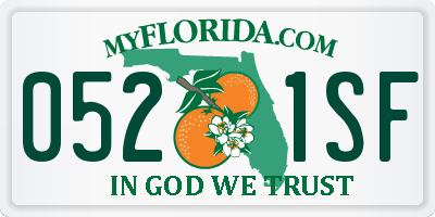 FL license plate 0521SF