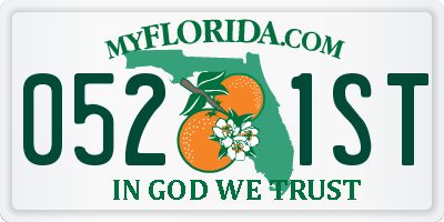 FL license plate 0521ST