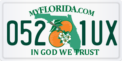 FL license plate 0521UX
