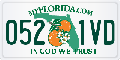 FL license plate 0521VD