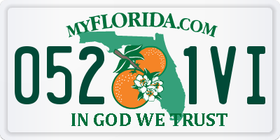 FL license plate 0521VI