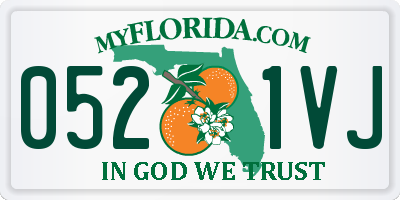 FL license plate 0521VJ