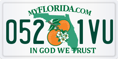 FL license plate 0521VU