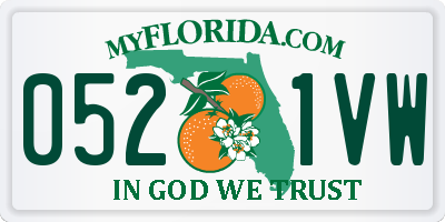 FL license plate 0521VW