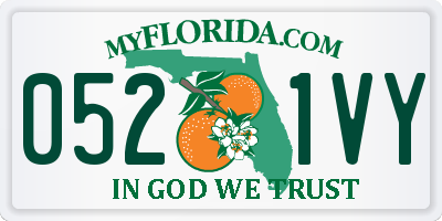 FL license plate 0521VY