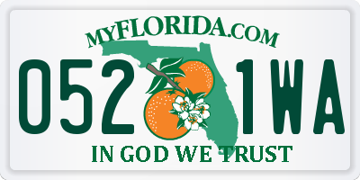 FL license plate 0521WA