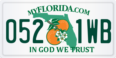 FL license plate 0521WB