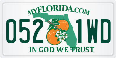 FL license plate 0521WD