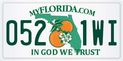 FL license plate 0521WI