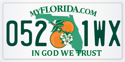 FL license plate 0521WX