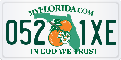 FL license plate 0521XE