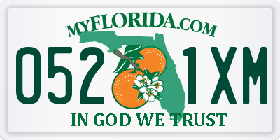 FL license plate 0521XM