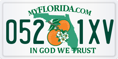 FL license plate 0521XV