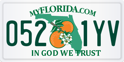 FL license plate 0521YV