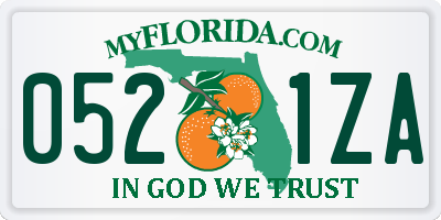 FL license plate 0521ZA
