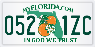 FL license plate 0521ZC