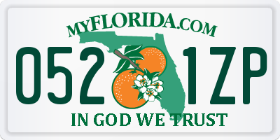 FL license plate 0521ZP