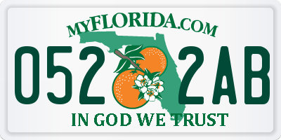 FL license plate 0522AB