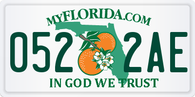 FL license plate 0522AE