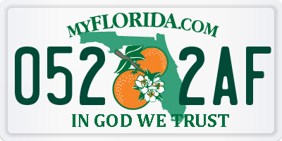 FL license plate 0522AF