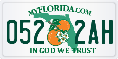 FL license plate 0522AH